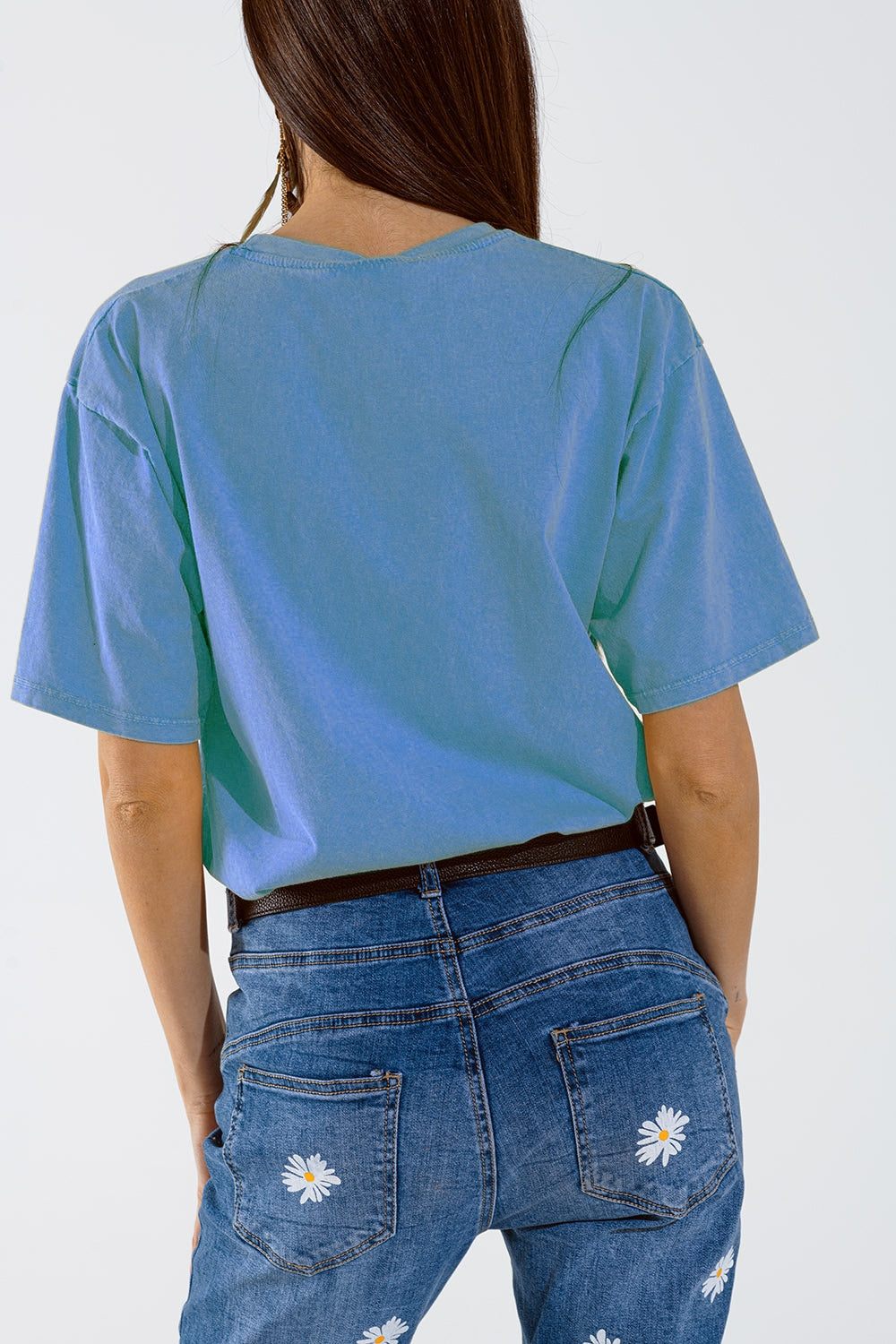 Arizona T-shirt met adelaar digitale opdruk in blauw