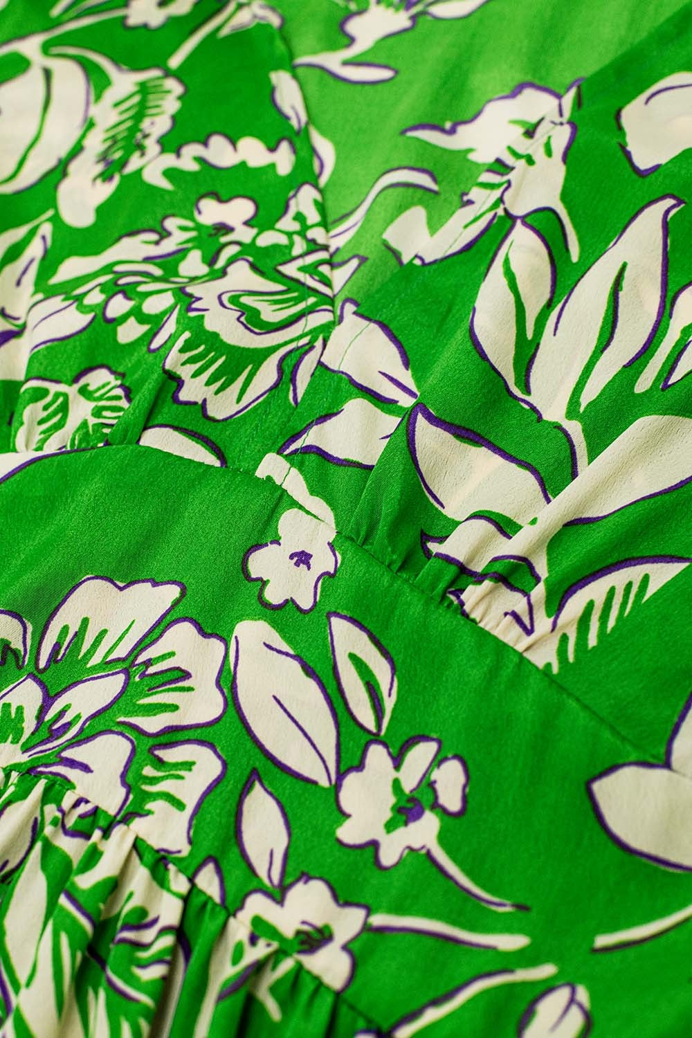 Maxi Cinched Waist Bloemenprint Jurk in Groen