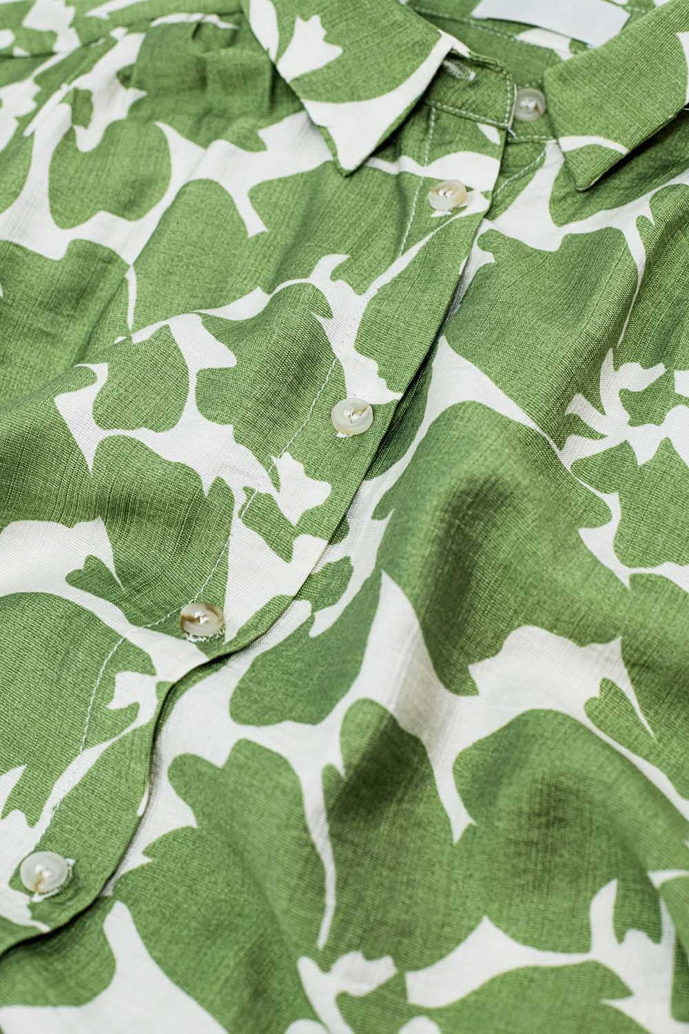 Ontspannen shirt met bloemenprint in groen