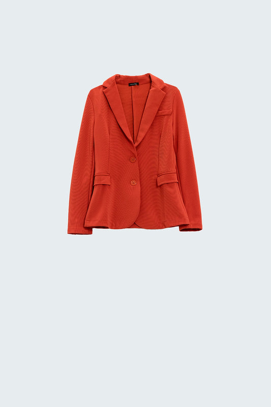 Q2 oranje gebreide blazer