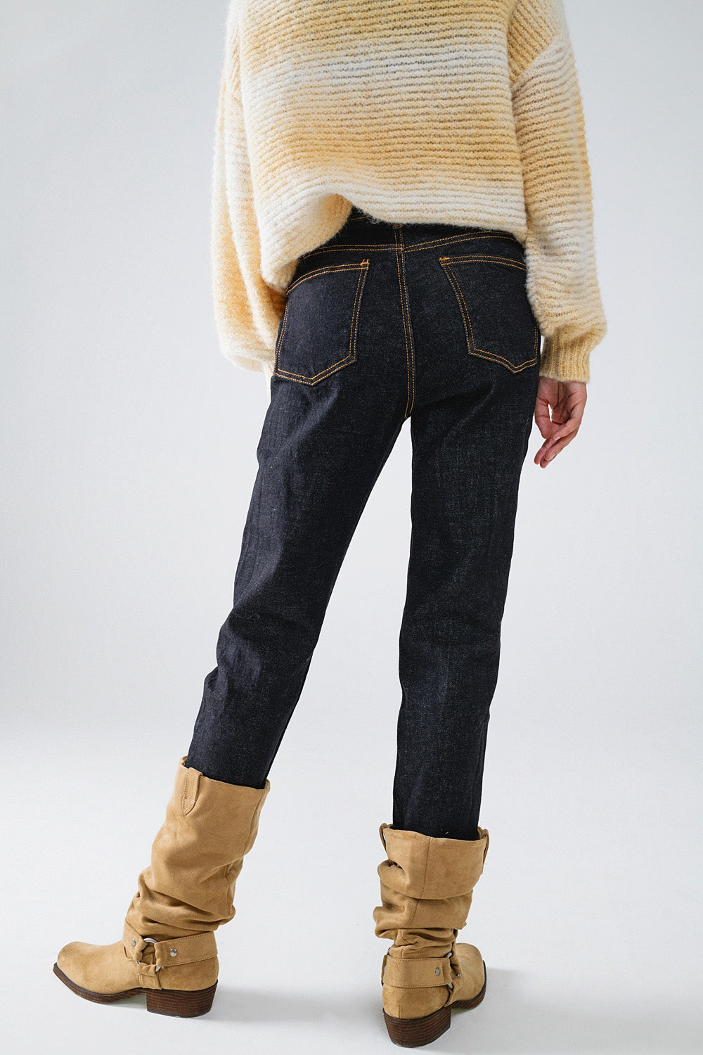 Skinny jeans met contraststiksels