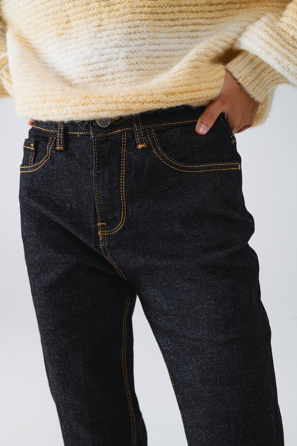 Skinny jeans met contraststiksels