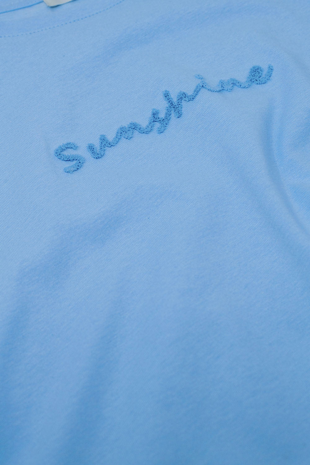 Sunshine Oversized T-shirt Met Tekst Op De Voorkant In Blauw