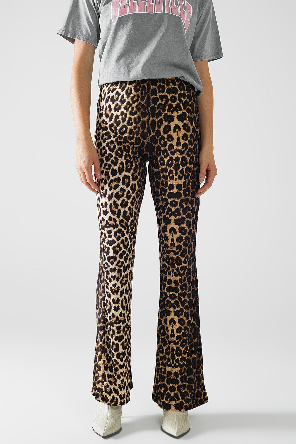 Uitlopende legging van Spandex met luipaardprint