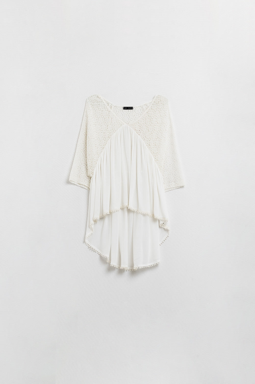 Q2 Witte V-hals Blouse