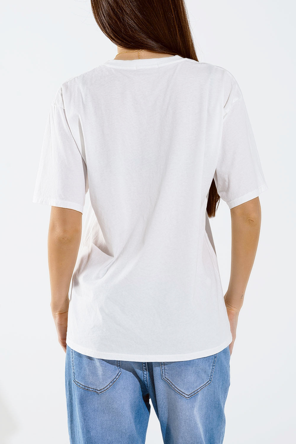 Arizona T-shirt met adelaar digitale opdruk in wit