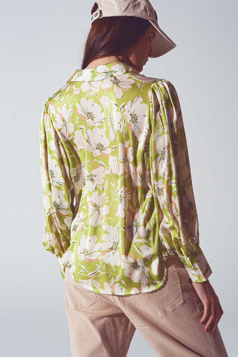 Bloemenprint blouse in groen