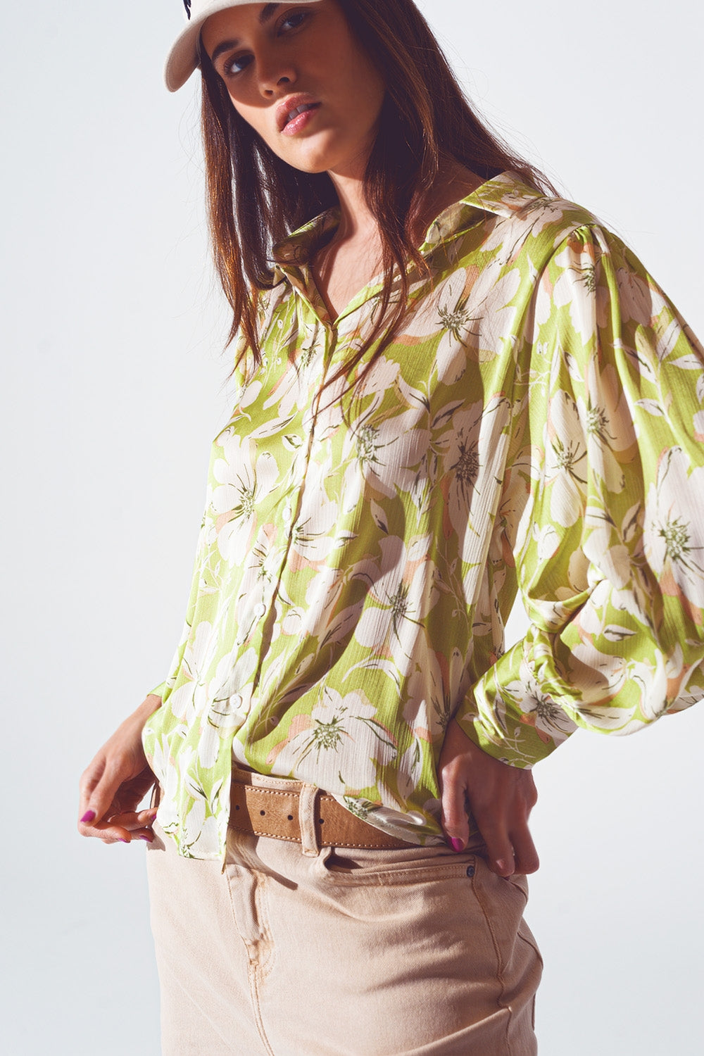 Bloemenprint blouse in groen