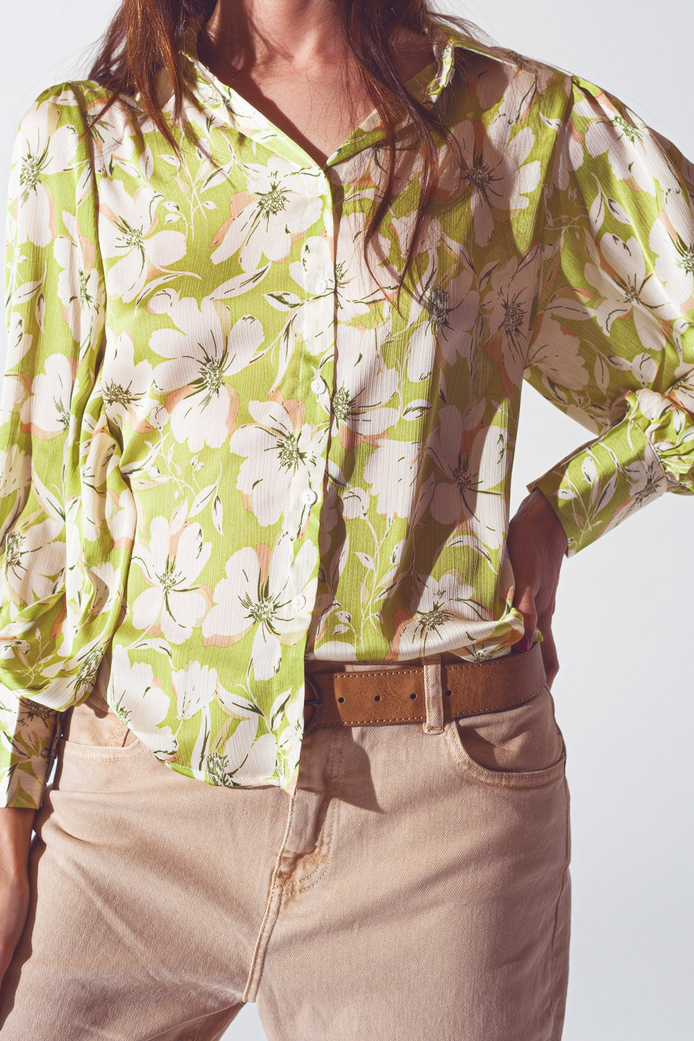 Bloemenprint blouse in groen