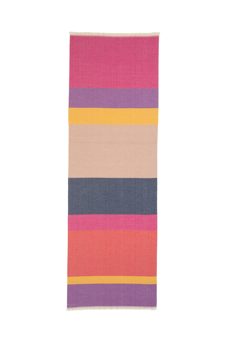 Dunne Lange Sjaal In Veelkleurige Warme Kleuren