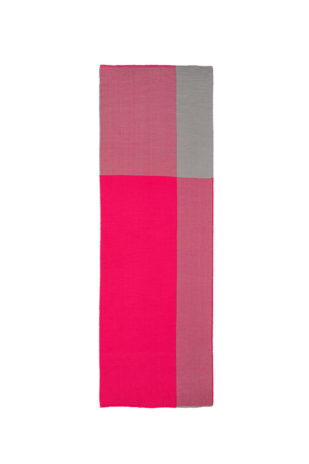 Dunne sjaal met gemengde breisels in roze tinten