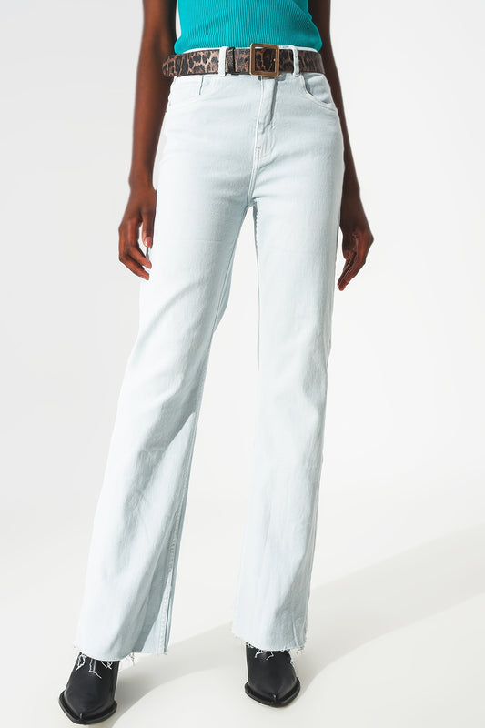 Q2 elastische katoenen jeans in lichtblauw