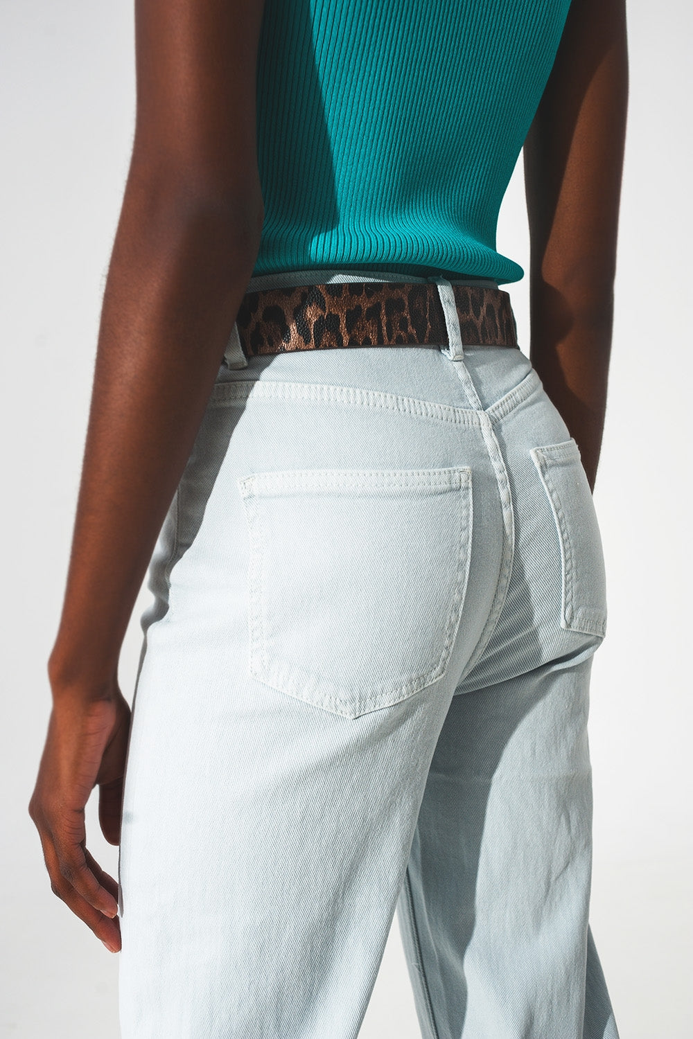 elastische katoenen jeans in lichtblauw