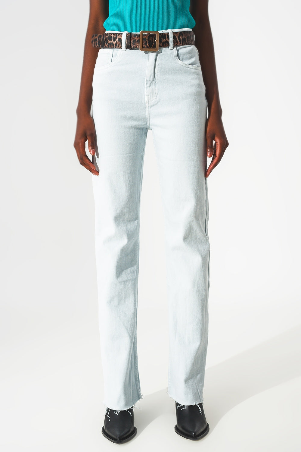 elastische katoenen jeans in lichtblauw