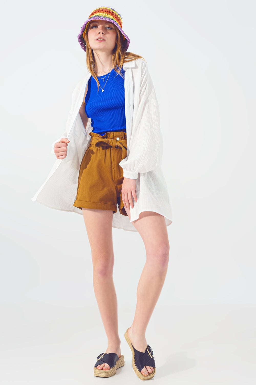 Structured Loose Blouse in White