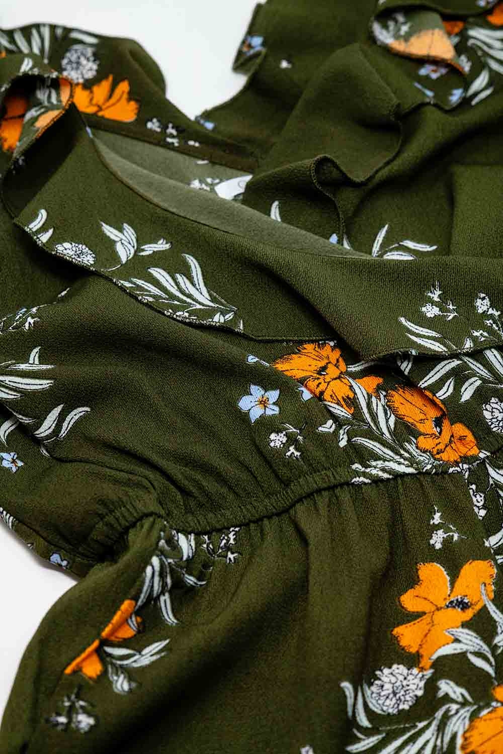 Groene jumpsuit met bloemenprint