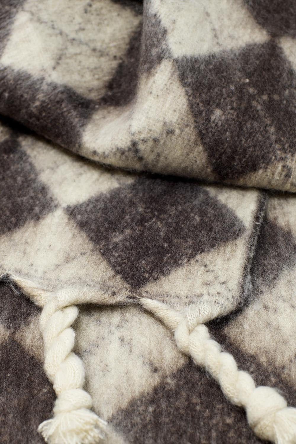 Grove sjaal in Argyle patroon in grijs