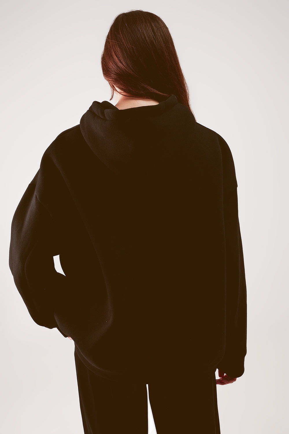 Oversized boyfriend hoodie in black